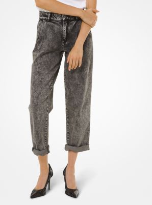 Acid-Wash Stretch Denim Carrot Jeans - Image 2