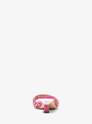 Amal Embellished Faux Suede Kitten Sandal - Image 12