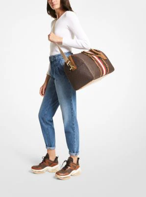 Bedford Travel Extra-Large Logo Stripe Weekender Bag - Image 6