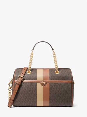 Blaire Medium Logo Stripe Satchel - Image 7