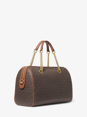 Blaire Medium Logo Stripe Satchel - Image 9