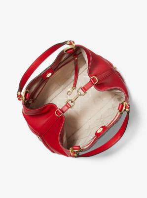 Brooklyn Large Logo and Pebbled Leather Tote Bag - Image 3