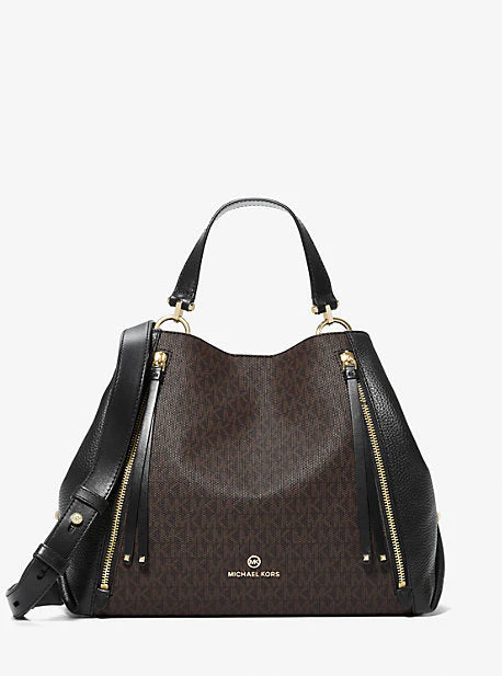 Brooklyn Large Logo and Pebbled Leather Tote Bag - Image 6