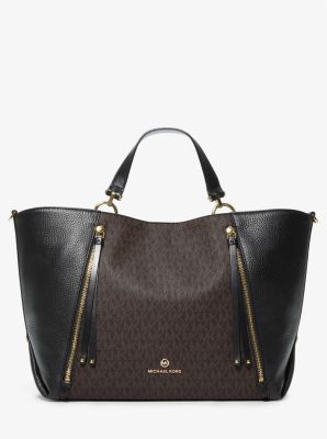 Brooklyn Large Logo and Pebbled Leather Tote Bag - Image 9