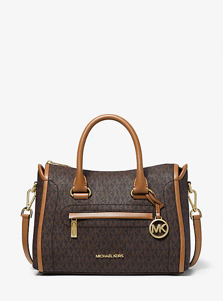 Carine Medium Logo Satchel - Image 11