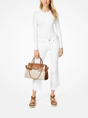 Carmen Large Logo and Leather Belted Satchel - Image 11