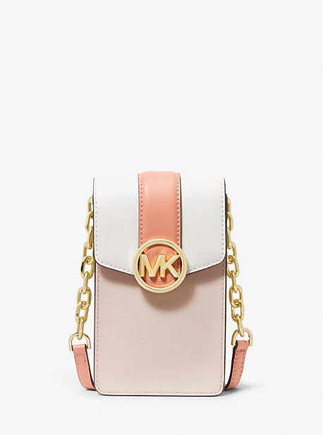 Carmen Small Color-Block Faux Leather Phone Crossbody Bag - Image 6
