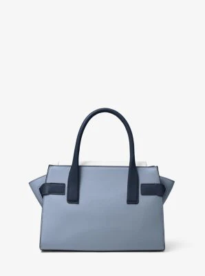 Carmen Small Color-Block Saffiano Leather Belted Satchel - Image 12
