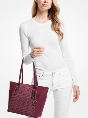 Charlotte Large Logo and Leather Top-Zip Tote Bag - Image 13