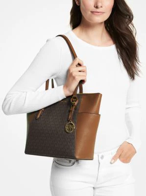 Charlotte Large Logo and Leather Top-Zip Tote Bag - Image 20