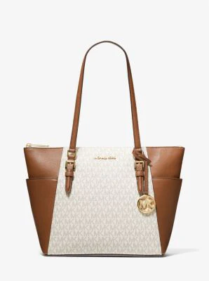 Charlotte Large Logo and Leather Top-Zip Tote Bag - Image 3