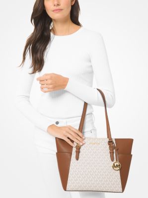 Charlotte Large Logo and Leather Top-Zip Tote Bag - Image 5