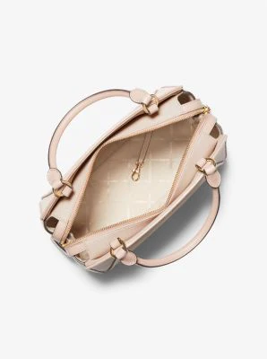 Cleo Medium Color-Block Saffiano Leather Satchel - Image 3