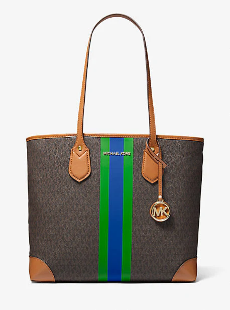 Eva Large Signature Logo Stripe Tote Bag - Image 16
