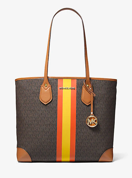 Eva Large Signature Logo Stripe Tote Bag - Image 28