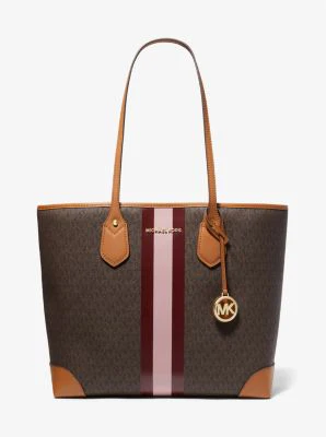 Eva Large Signature Logo Stripe Tote Bag - Image 7