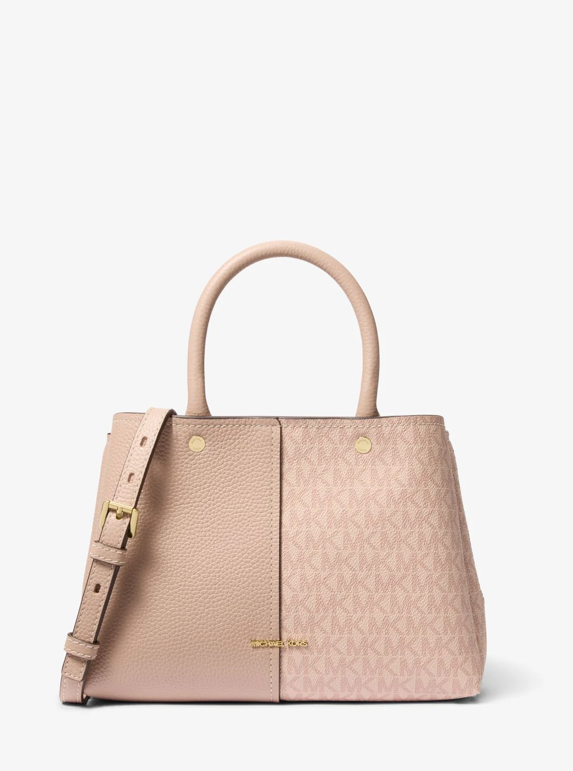 Flora Medium Signature Logo and Leather Satchel - Image 21