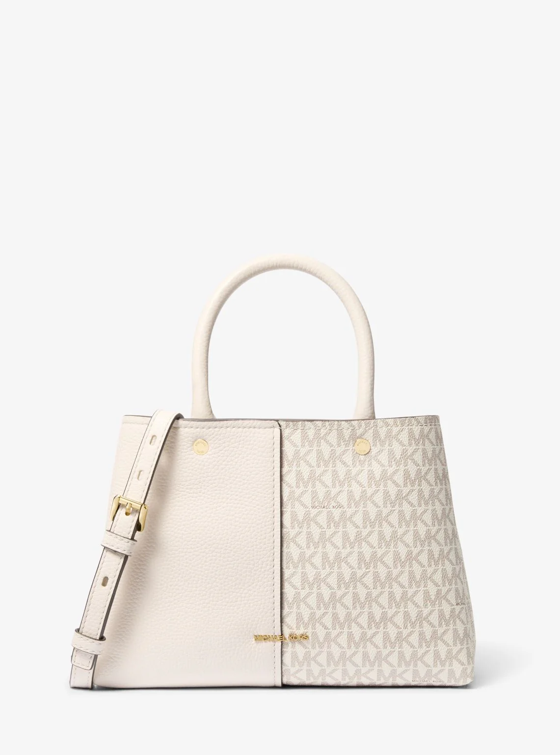 Flora Medium Signature Logo and Leather Satchel - Image 5