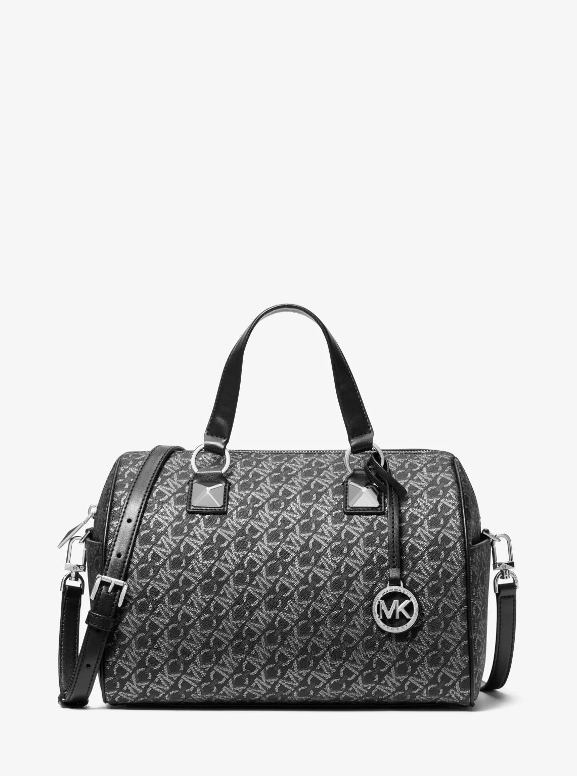 Grayson Medium Metallic Empire Monogram Satchel - Image 5