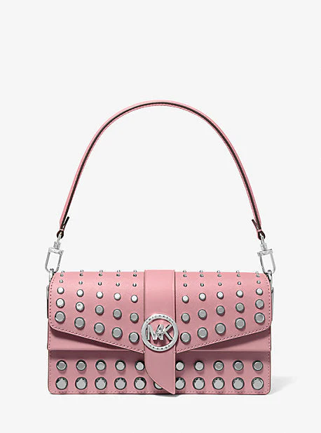 Greenwich Medium Studded Saffiano Leather Shoulder Bag - Image 17