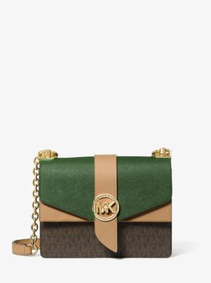 Greenwich Small Color-Block Logo and Saffiano Leather Crossbody Bag - Image 30