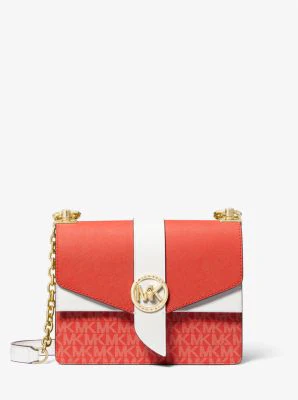 Greenwich Small Color-Block Logo and Saffiano Leather Crossbody Bag - Image 35
