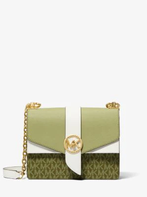 Greenwich Small Color-Block Logo and Saffiano Leather Crossbody Bag - Image 40