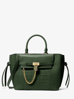 Hamilton Legacy Large Crocodile Embossed Leather Belted Satchel - Image 2