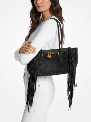 Hamilton Moderne Small Fringed Suede Satchel - Image 10
