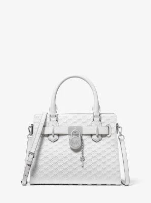 Hamilton Small Logo Embossed Washed Denim Satchel - Image 2