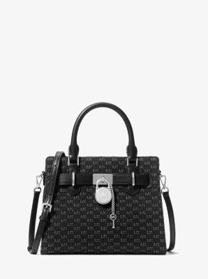 Hamilton Small Logo Embossed Washed Denim Satchel - Image 2
