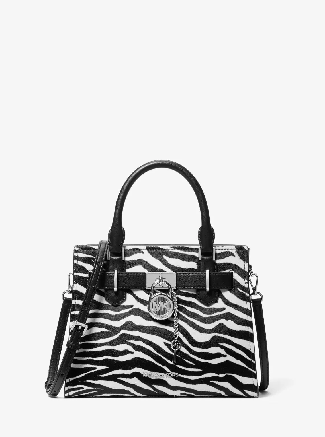 Hamilton Small Zebra Print Calf Hair Satchel - Image 9