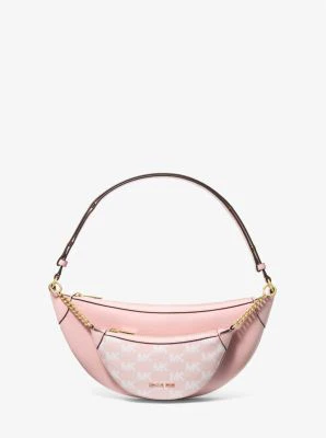 Hollis Medium 2-in-1 Pebbled Leather and Logo Jacquard Shoulder Bag - Image 10