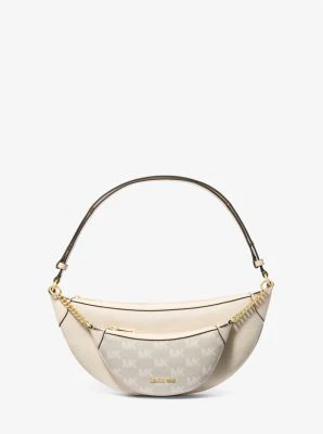 Hollis Medium 2-in-1 Pebbled Leather and Logo Jacquard Shoulder Bag - Image 2