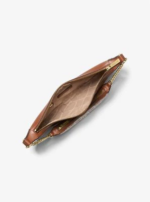 Hollis Medium 2-in-1 Pebbled Leather and Logo Jacquard Shoulder Bag - Image 7