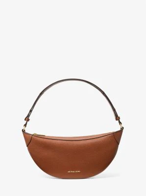 Hollis Medium 2-in-1 Pebbled Leather and Logo Jacquard Shoulder Bag - Image 9