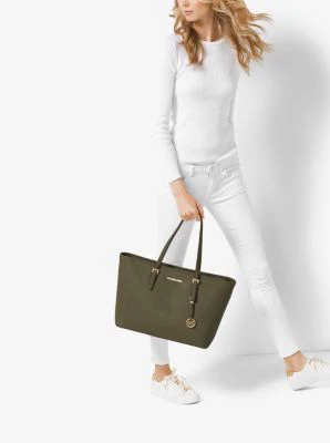 Jet Set Medium Saffiano Leather Top-Zip Tote Bag - Image 23