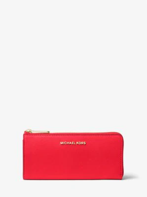 Jet Set Travel Large Saffiano Leather Quarter-Zip Wallet - Image 38