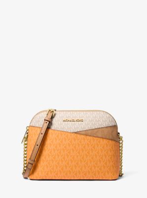 Jet Set Travel Medium Color-Block Signature Logo Crossbody Bag - Image 6