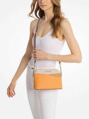 Jet Set Travel Medium Color-Block Signature Logo Crossbody Bag - Image 8