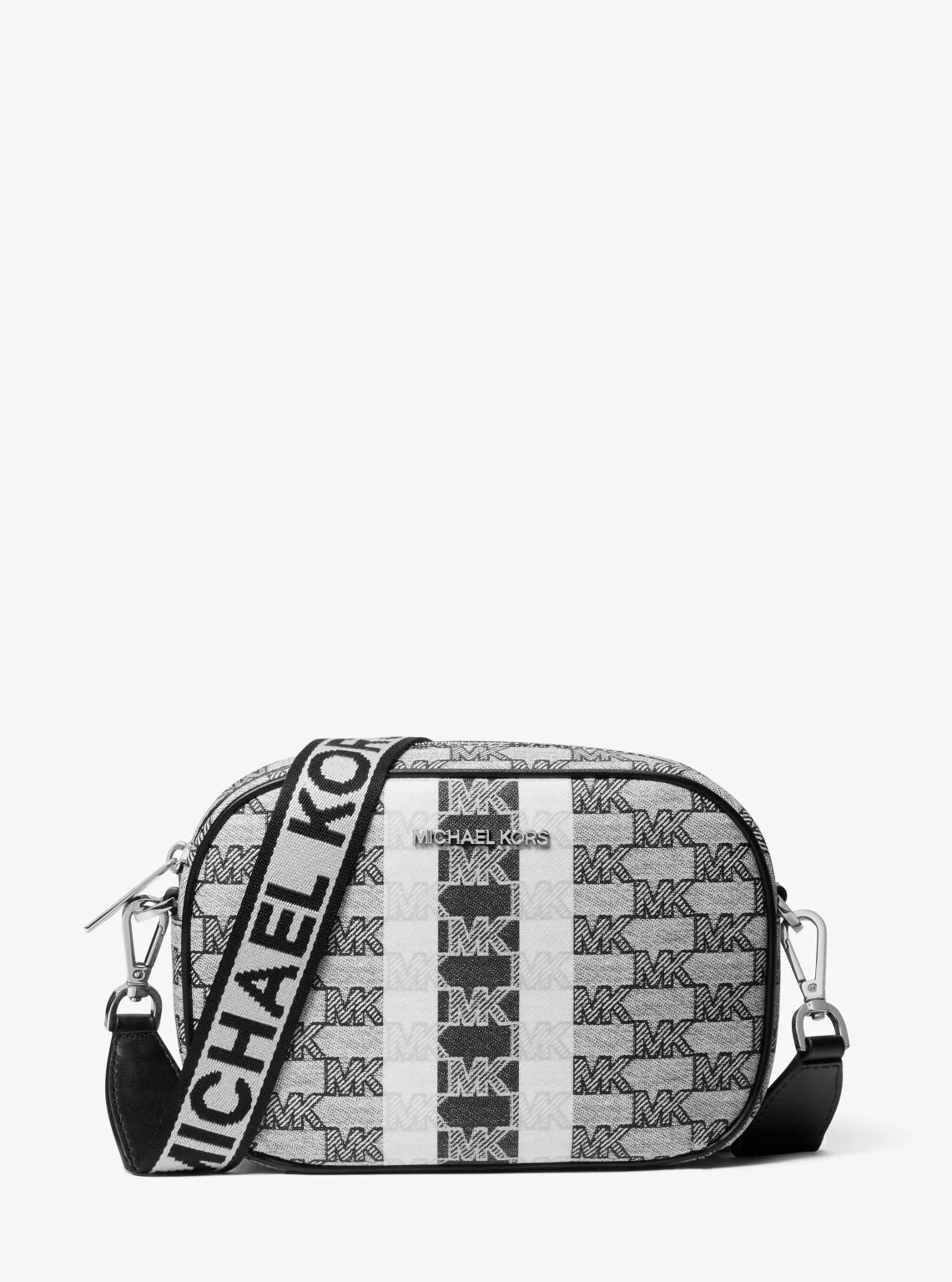 Jet Set Travel Medium Logo Stripe Crossbody Bag - Image 11