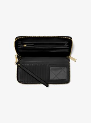 Large Saffiano Leather Continental Wallet - Image 9