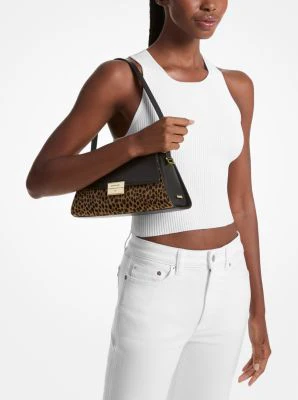 Ludlow Medium Leather and Cheetah-Print Calf Hair Shoulder Bag - Image 5