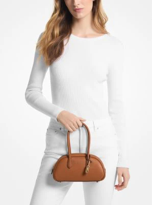 Lulu Small Pebbled Leather Satchel - Image 4