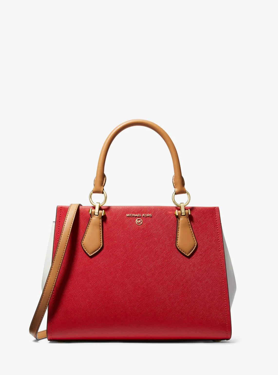 Marilyn Medium Color-Block Saffiano Leather Satchel - Image 29