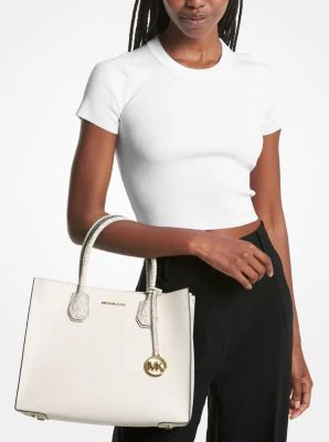 Mercer Large Leather and Signature Logo Accordion Tote Bag - Image 4