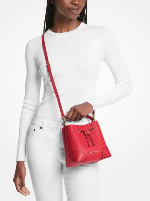 Mercer Small Pebbled Leather Bucket Bag - Image 7
