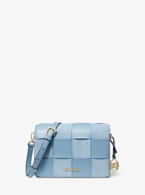 Mercer Small Woven Faux Leather and Suede Crossbody Bag - Image 6