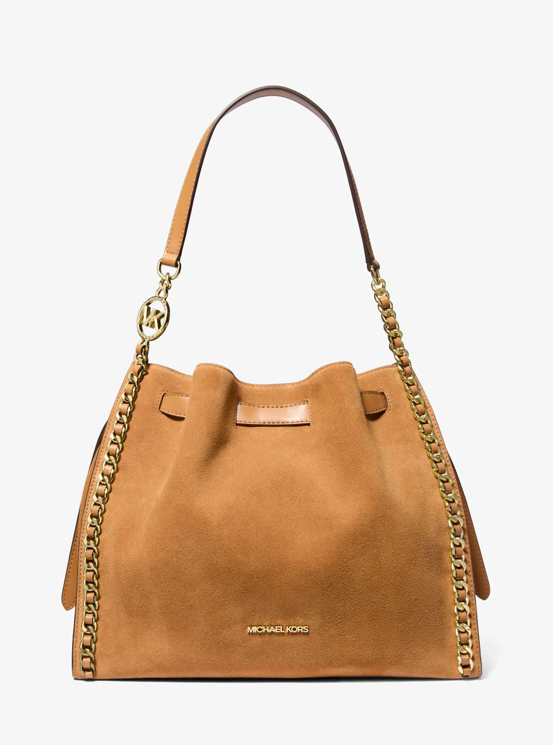 Mina Large Suede Chain Shoulder Bag - Image 17