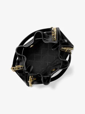 Mina Large Suede Chain Shoulder Bag - Image 6